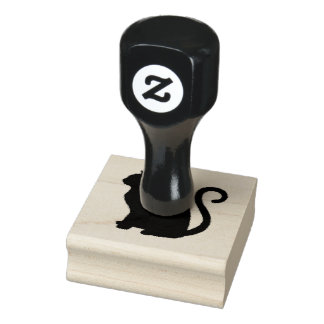 zwarte kat, huisdier silhouet ontwerp, rubberstempel