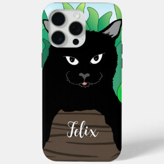 Zwarte Kat Illustratie Hoesje-Mate iPhone Case
