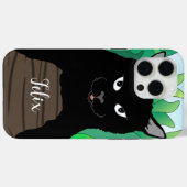 Zwarte Kat Illustratie Hoesje-Mate iPhone Case (Achterkant (horizontaal))