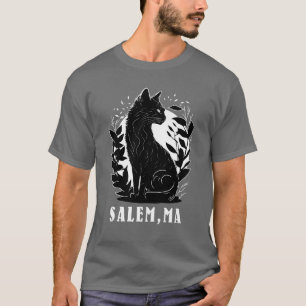 Zwarte kat illustratie Salem T-shirt