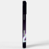 Zwarte kat in de blauwe neonhipsterdriehoek Case-Mate iPhone case (Achterkant / Rechts)