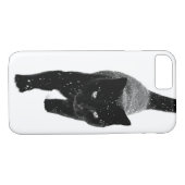 Zwarte kat in de witte sneeuw Case-Mate iPhone case (Achterkant (Horizontaal))