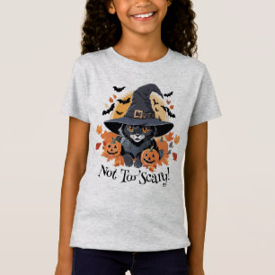 Zwarte kat in heks Pet Halloween T-shirt