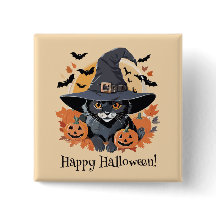 Zwarte kat in heks Pet Halloween