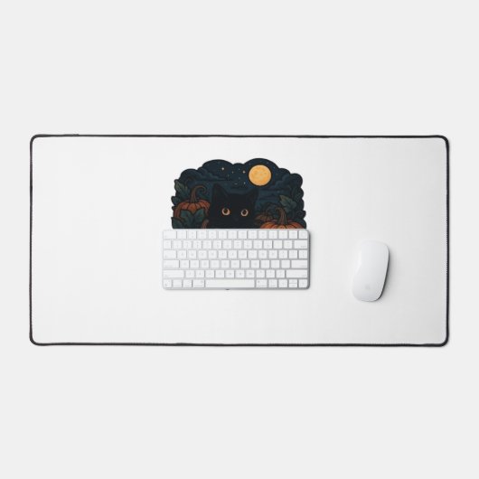 Zwarte kat in heks Pet - Matcha Latte Magic Classi Bureaumat (Keyboard & Muis)