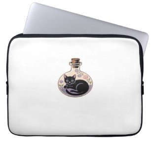 Zwarte Kat in Heksenfles Klassiek T-Shirt Laptop Sleeve
