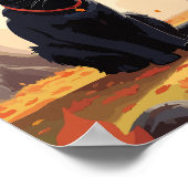 Zwarte kat in het bos poster (Hoek)