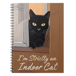 Zwarte kat in het venster notitieboek
