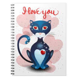 Zwarte kat in liefde notitieboek
