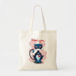 Zwarte kat in liefde tote bag