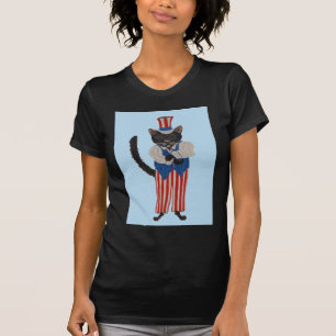 Zwarte Kat In Oom Sam Pak T-shirt