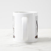 Zwarte kat in Teacup Extra Grote Beker (Achterkant)