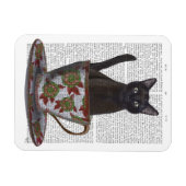 Zwarte kat in Teacup Magneet (Horizontaal)