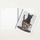 Zwarte kat in Teacup Planner (Display)