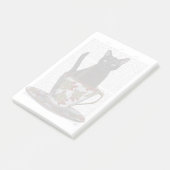 Zwarte kat in Teacup Post-it® Notes (Schuin)