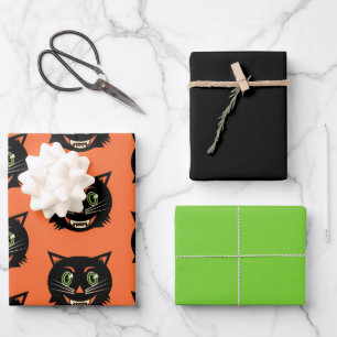  zwarte kat inpakpapier vel