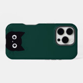 Zwarte kat iPhone hoesje (Achterkant horizontaal)