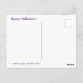 Zwarte kat, Jack O Lanterns, Spooky House Hallowee Briefkaart (Achterkant)