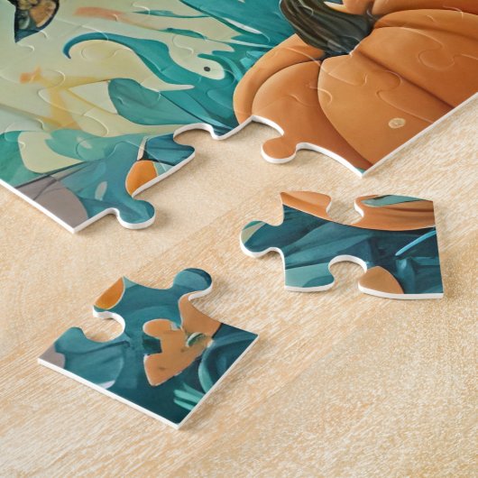 Zwarte kat, Jack O Lanterns, Spooky House Hallowee Legpuzzel (Zijkant)