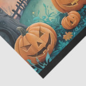 Zwarte kat, Jack O Lanterns, Spooky House Hallowee Tissuepapier (Detail)