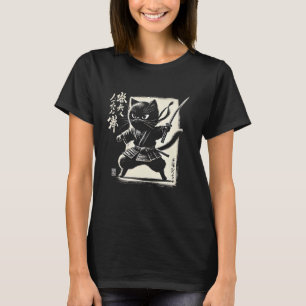 Zwarte Kat Japanse Samurai Warrior Ninja Japan Mom T-shirt