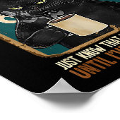  zwarte kat - kaf met ruggegraat is eff poster (Hoek)