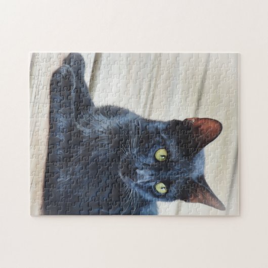 Zwarte Kat Kat Art Puzzel Legpuzzel (Horizontaal)