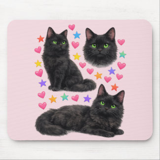 zwarte kat kawaii schattig regenboog huisdier mama muismat