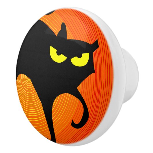 Zwarte kat keramische pull knop (Rechts)