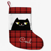 Zwarte kat kleine kerstsok (Voorkant)