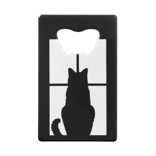 Zwarte Kat Klik om de optie voor vensterkleur aan  Kredietkaart Flessenopener