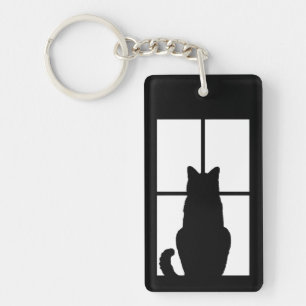 Zwarte Kat Klik om de optie voor vensterkleur aan  Sleutelhanger