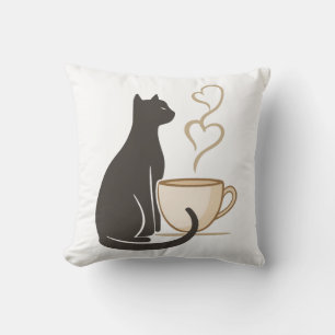 Zwarte Kat Koffie Club Kussen