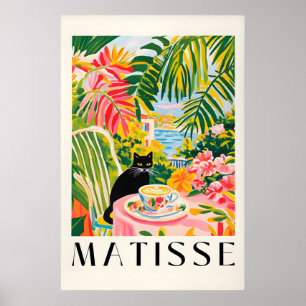 Zwarte Kat Koffie Print Henri Matisse Stijl Keuken
