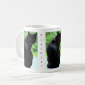 Zwarte kat koffiemok (Voorkant links)