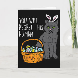 Zwarte Kat Konijn Spijt Van Deze Mens Grappige Pas Kaart
