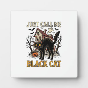 Zwarte Kat Kostuum Spookhuis Grappig Halloween Sh Fotoplaat