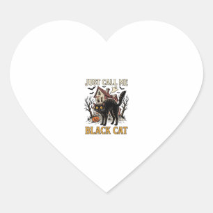 Zwarte Kat Kostuum Spookhuis Grappig Halloween Sh Hart Sticker