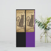  zwarte kat, kunst, Bladwijzer kaart (Staand voorkant)