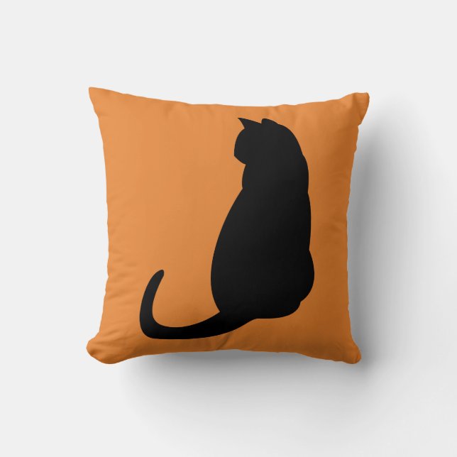 Zwarte kat kussen (Voorkant)