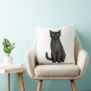 Zwarte kat kussen