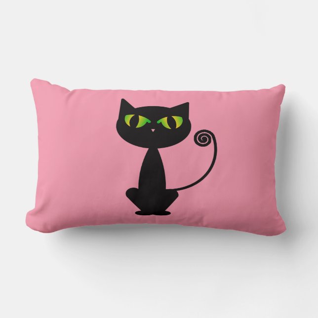 Zwarte kat kussen (Voorkant)