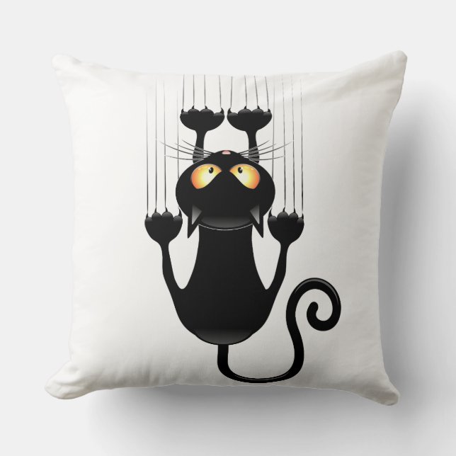 Zwarte kat kussen (Voorkant)