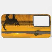 Zwarte kat landschap samsung galaxy hoesje (Achterkant horizontaal)