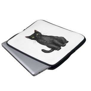 Zwarte kat laptop sleeve