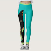 Zwarte kat leggings (Voorkant)