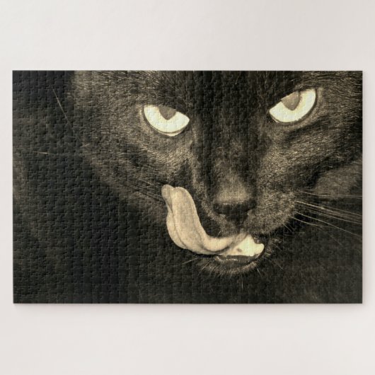 Zwarte kat legpuzzel (Horizontaal)