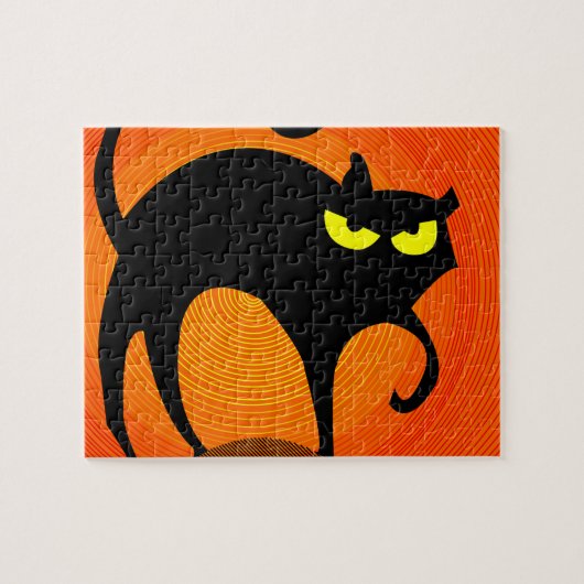 Zwarte kat legpuzzel (Horizontaal)