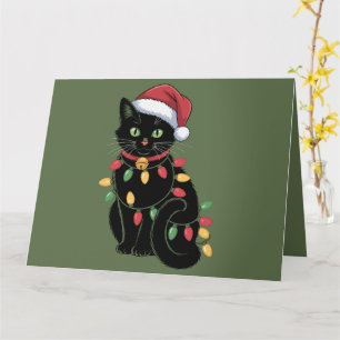 Zwarte Kat Liefhebber Kerst Kitten Cadeau Kat Moed Kaart
