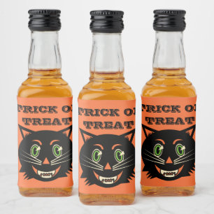  zwarte kat likeurfles etiket